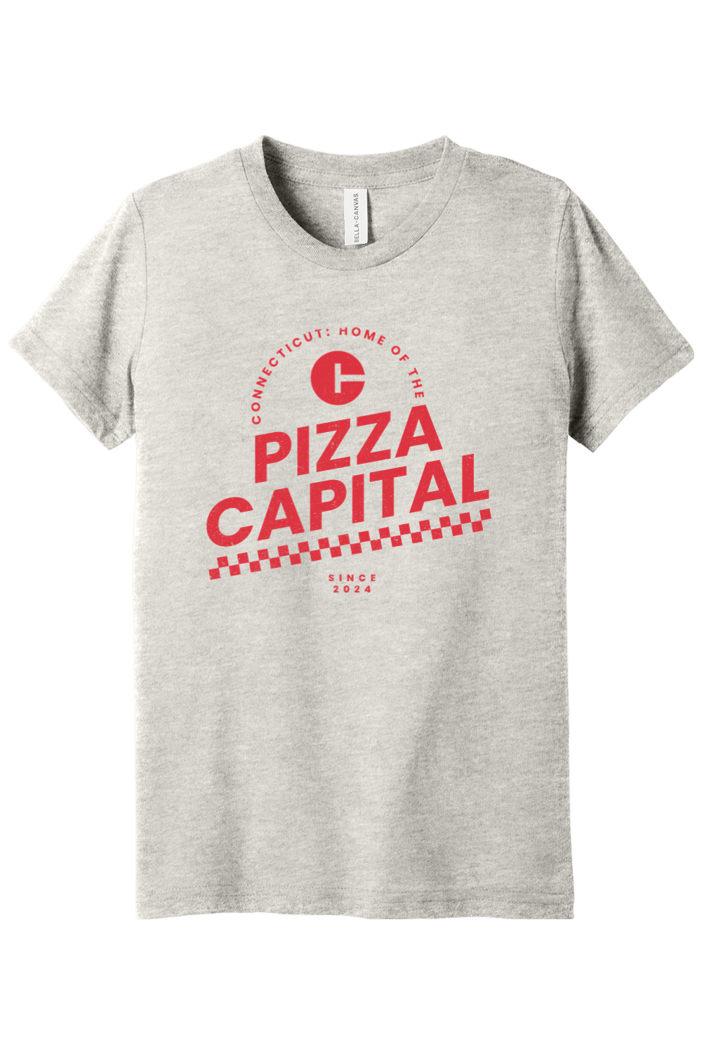 Connecticut - Pizza Capital - Youth BELLA+CANVAS Short Sleeve Tee