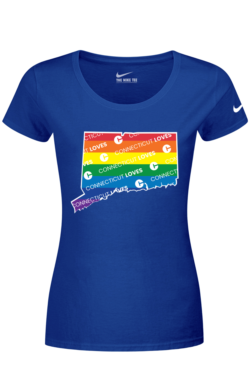 Connecticut - State Logo - Nike Ladies Dri-FIT Cotton/Poly Tee