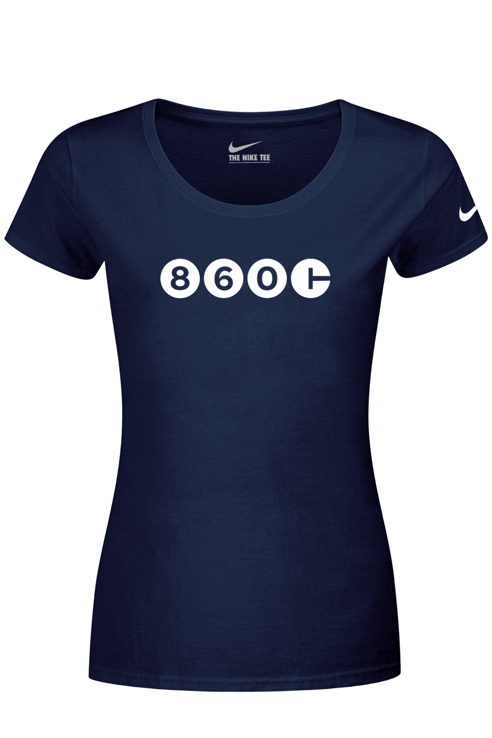Connecticut - Area Code - Nike Ladies Dri-FIT Cotton/Poly Tee
