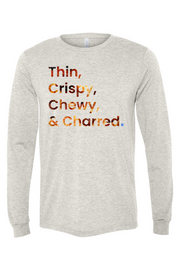 Connecticut - Thin, Crispy, Chewy & Charred - BELLA + CANVAS Unisex Long Sleeve Tee