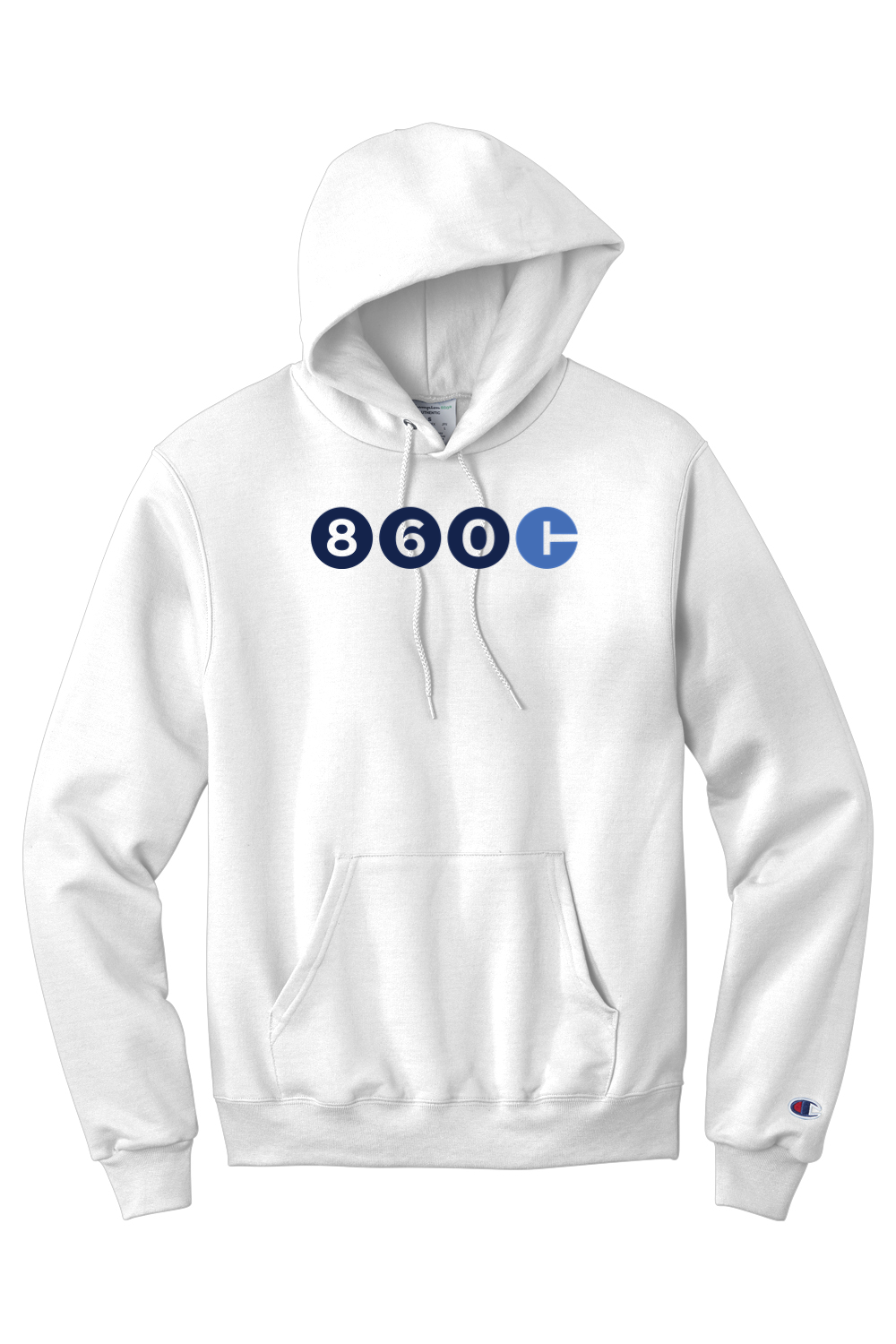 Connecticut - Area Code - Champion Hooded Sweatshirt