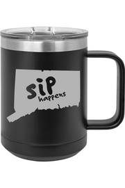 Connecticut - SIP Happens - 15oz Insulated Coffee Mug