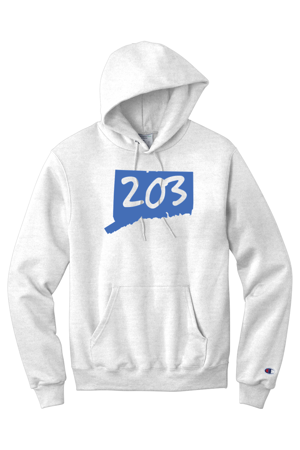 Connecticut - Area Code - Champion Hooded Sweatshirt