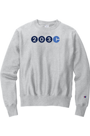 Connecticut - Area Code - Champion Crewneck Sweatshirt