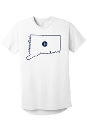 Connecticut - State Outline - BELLA+CANVAS Men’s Long Body Urban Tee