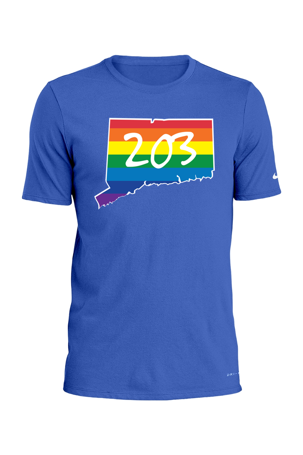 Connecticut - Area Code - Nike Dri-FIT Cotton/Poly Tee