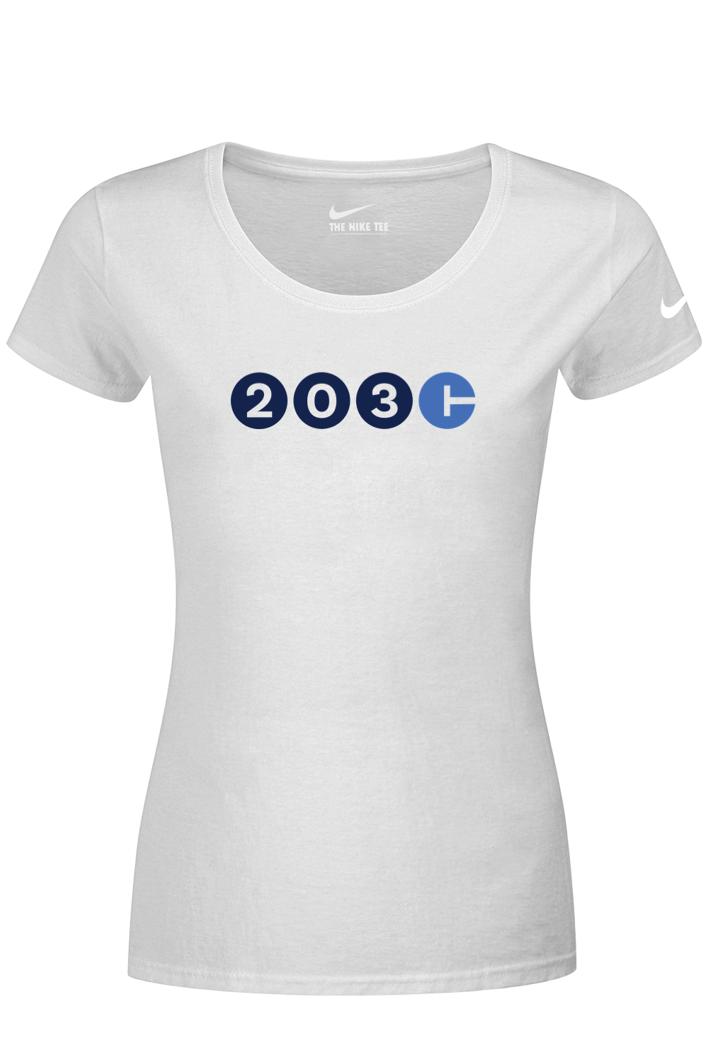 Connecticut - Area Code - Nike Ladies Dri-FIT Cotton/Poly Tee