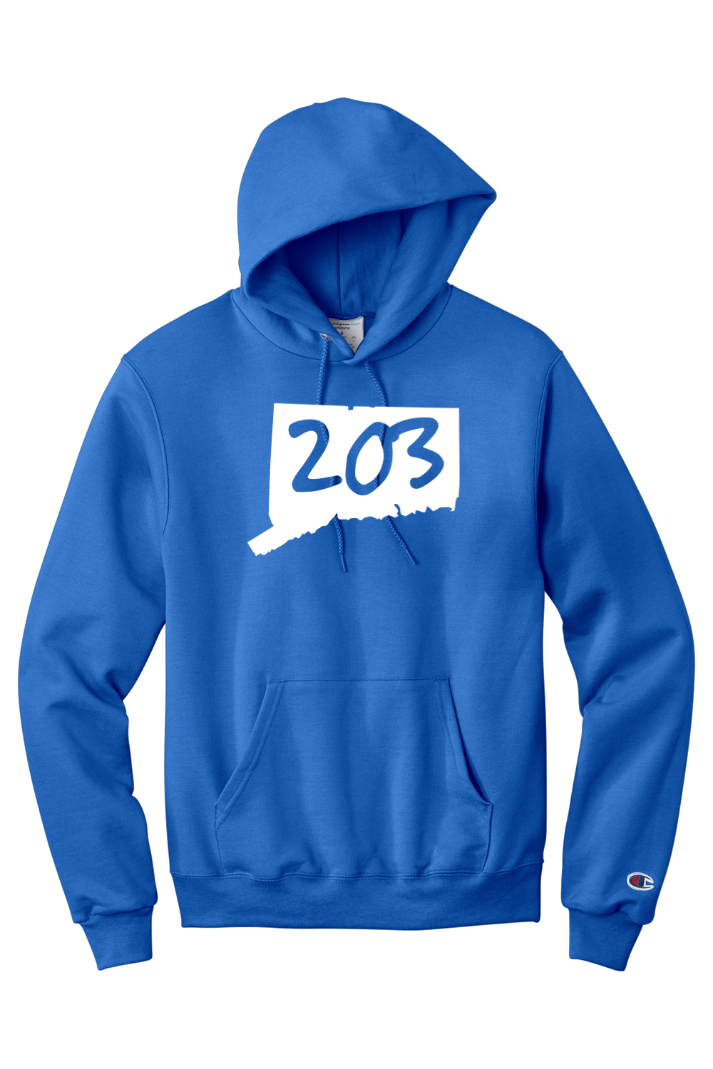 Connecticut - Area Code - Champion Hooded Sweatshirt