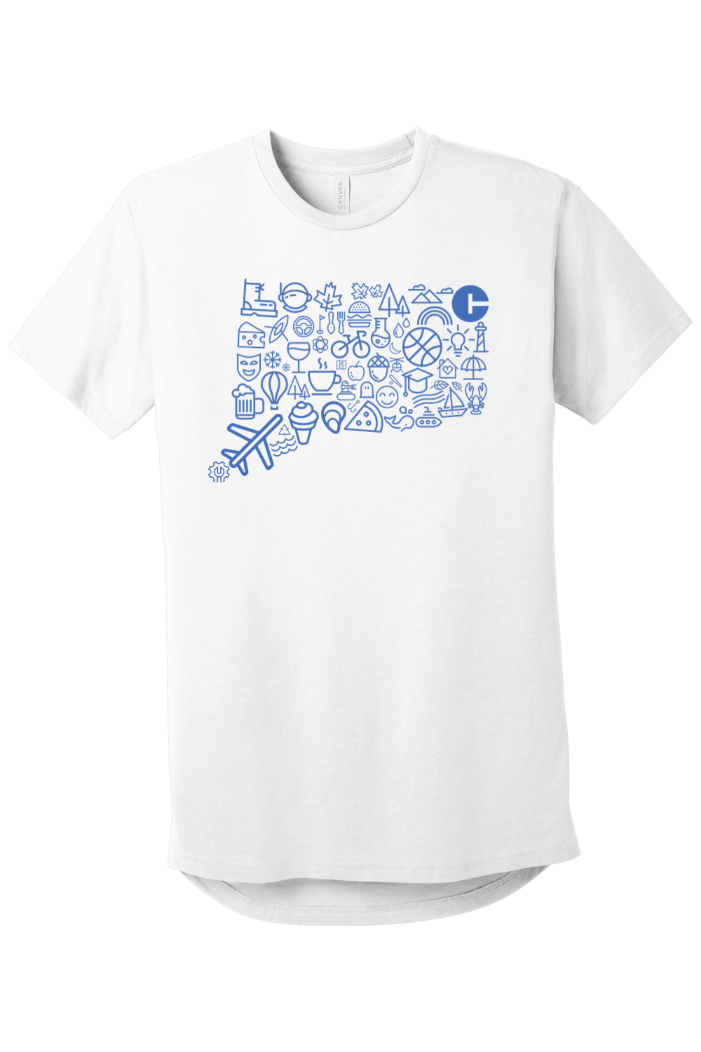 Connecticut - Icons Collage - BELLA+CANVAS Men’s Long Body Urban Tee