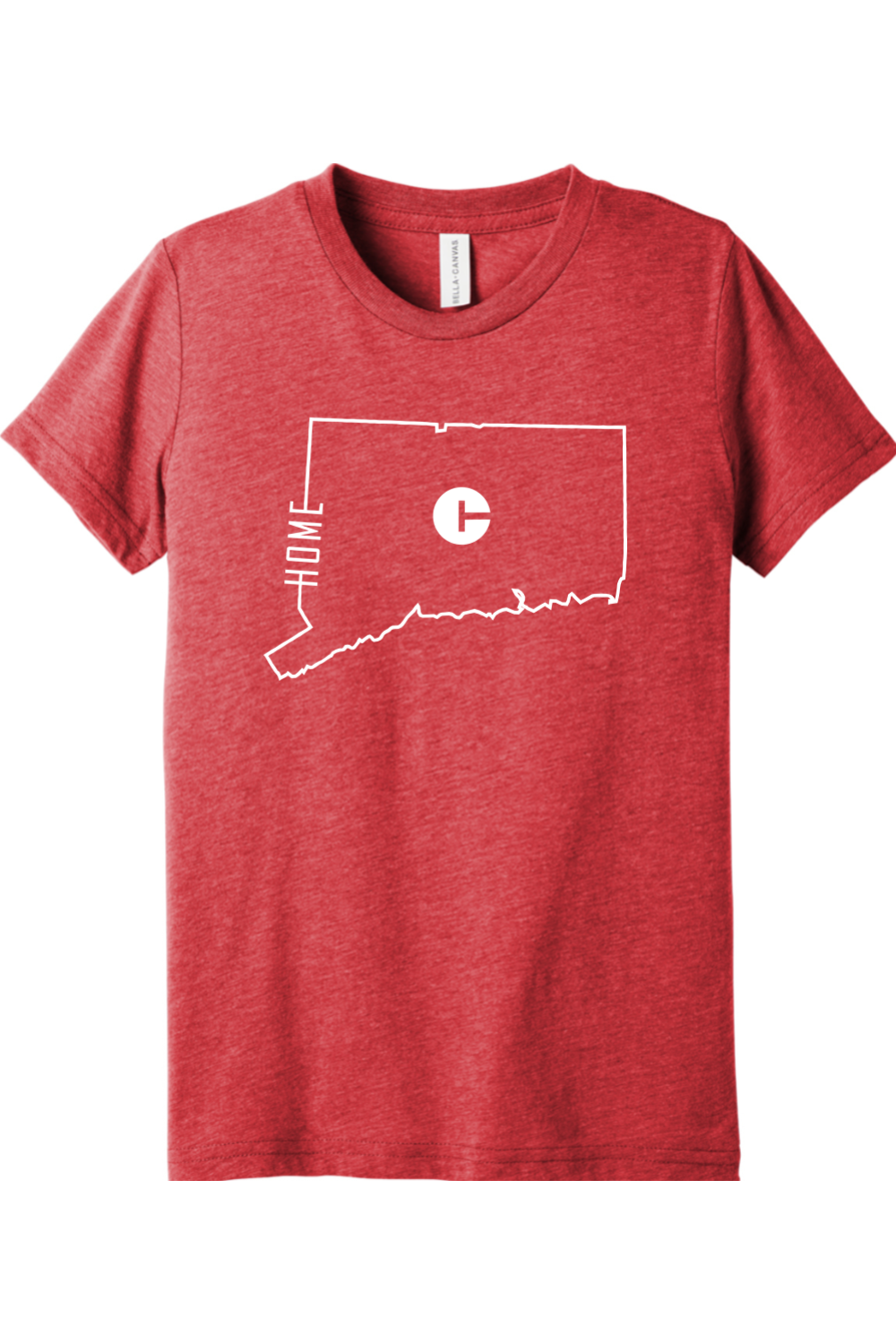 Connecticut - State Outline Home - Youth BELLA+CANVAS Short Sleeve Tee