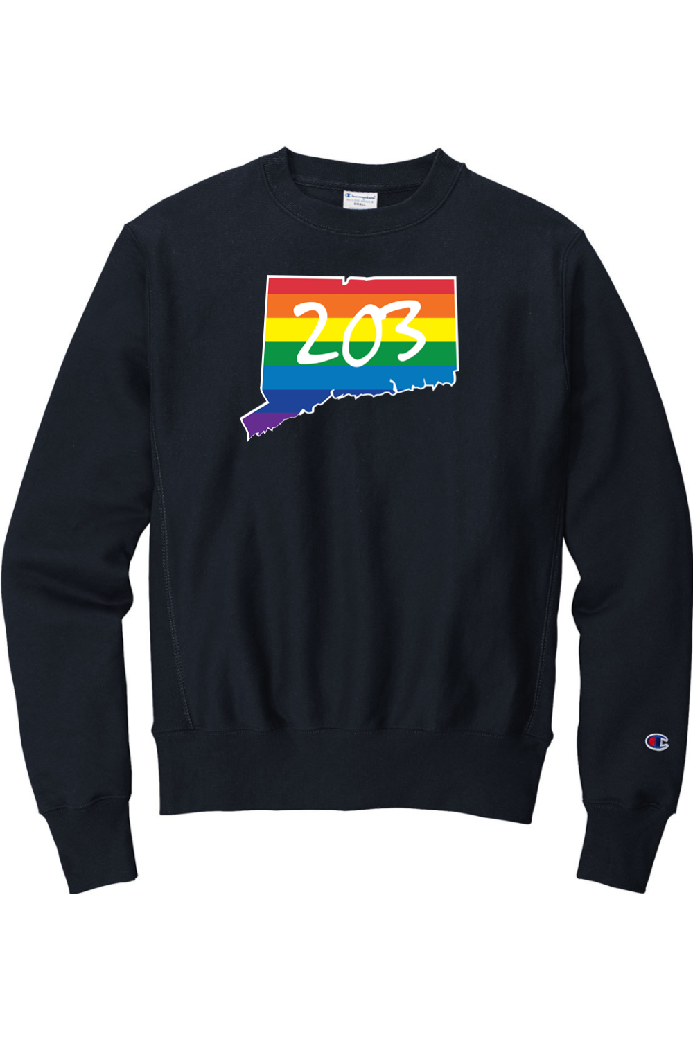 Connecticut - Area Code - Champion Crewneck Sweatshirt