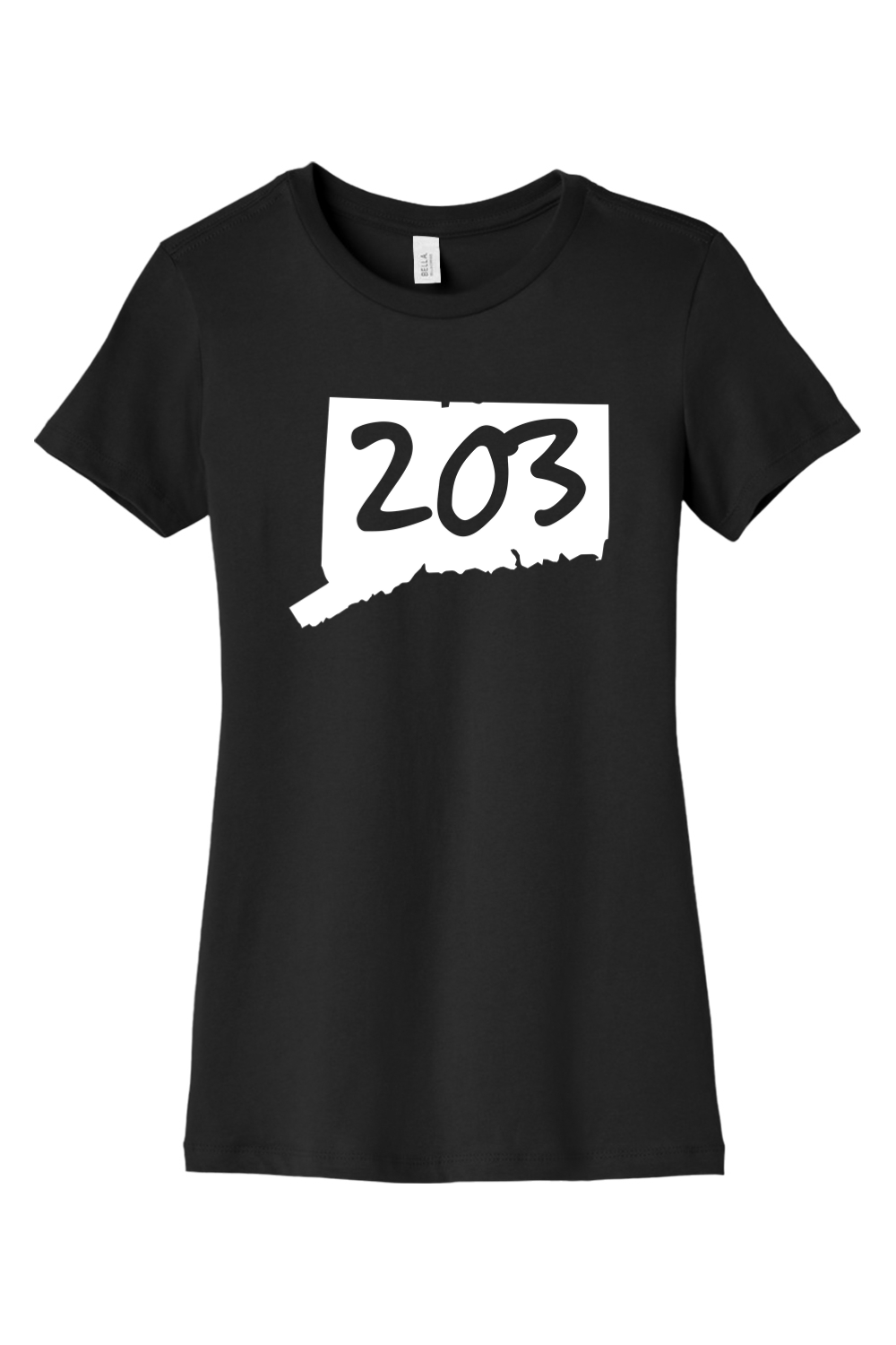 Connecticut - Area Code - BELLA+CANVAS Women’s Slim Fit Tee