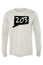 Connecticut - Area Code - BELLA + CANVAS Unisex Long Sleeve Tee