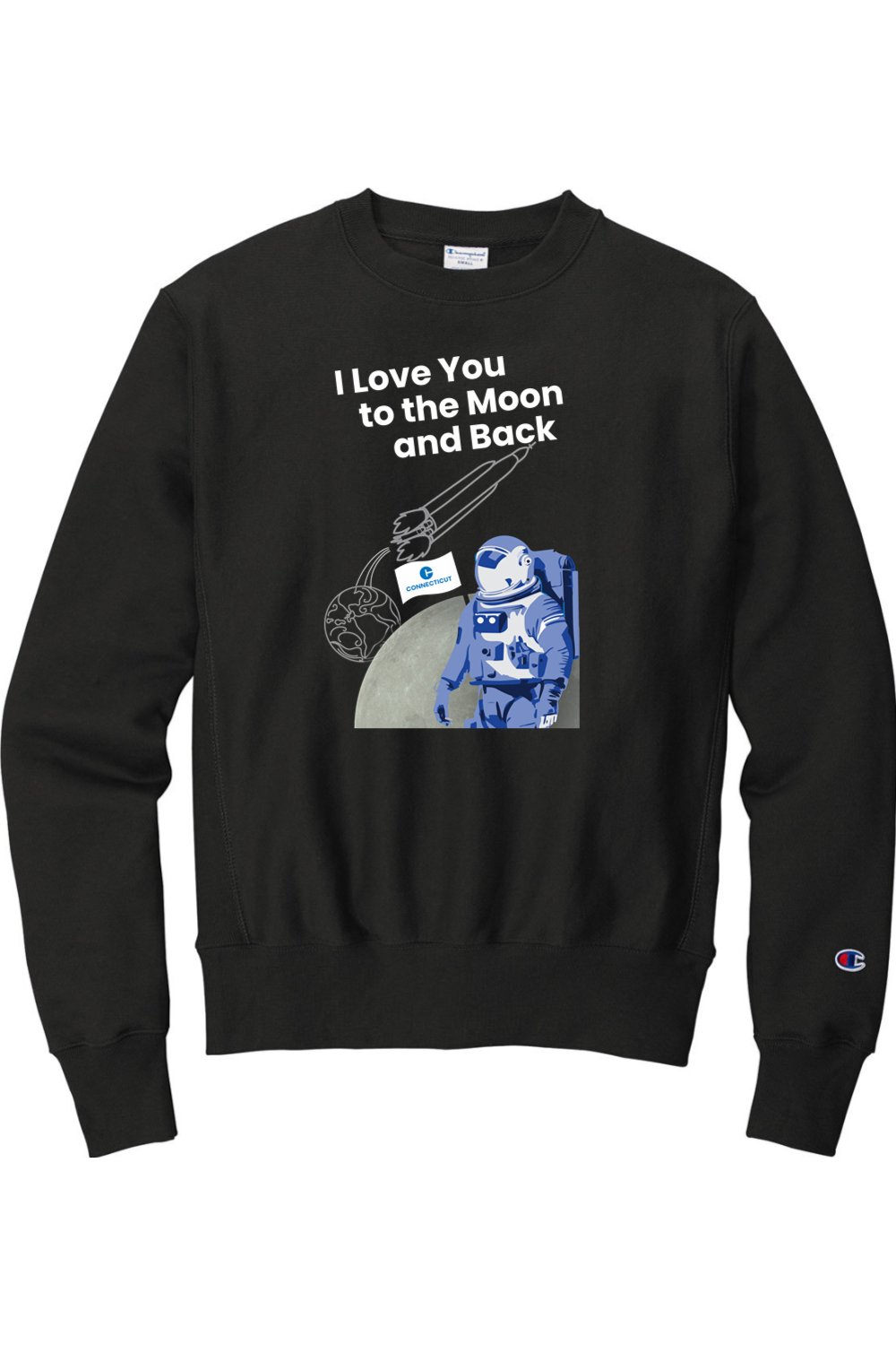 Connecticut - Moon & Back - Champion Crewneck Sweatshirt