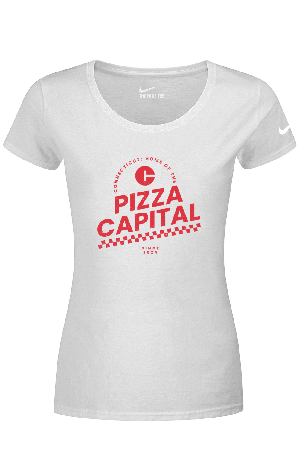 Connecticut - Pizza Capital - Nike Ladies Dri-FIT Cotton/Poly Tee