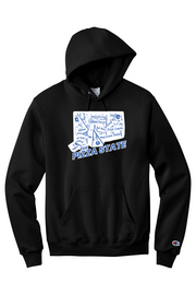 Connecticut - The Pizza State - Champion Hooded Sweatshirt