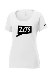 Connecticut - Area Code - Nike Ladies Core Cotton Tee