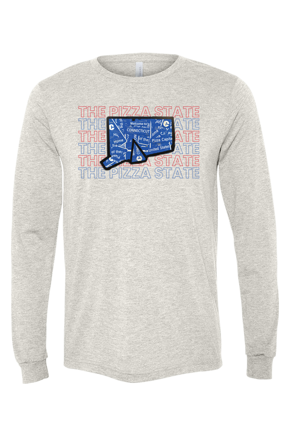 Connecticut - Pizza State - BELLA + CANVAS Unisex Long Sleeve Tee