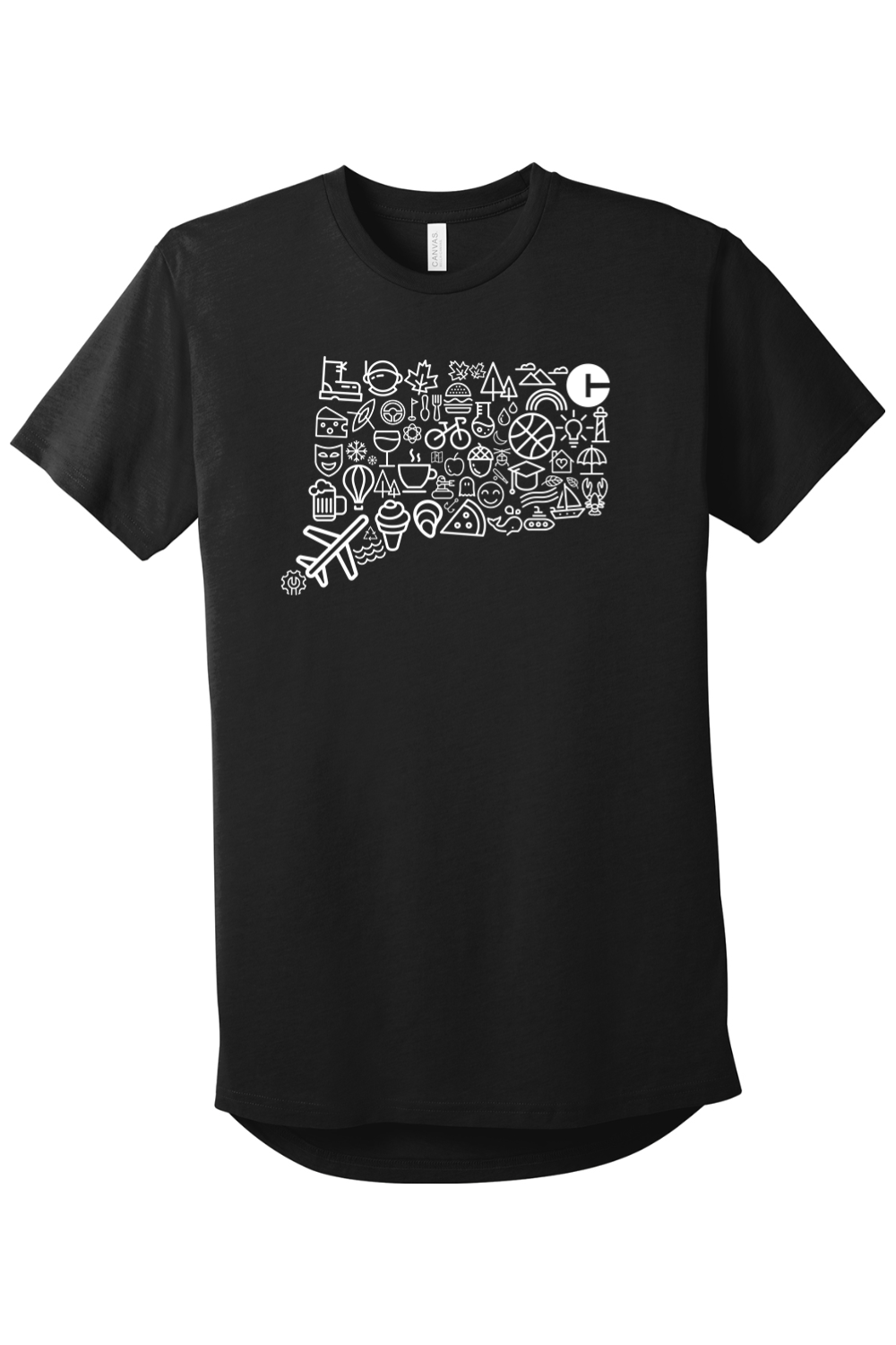 Connecticut - Iconography State - BELLA+CANVAS Men’s Long Body Urban Tee