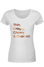 Connecticut - Thin, Crispy, Chewy & Charred - Nike Ladies Dri-FIT Cotton/Poly Tee