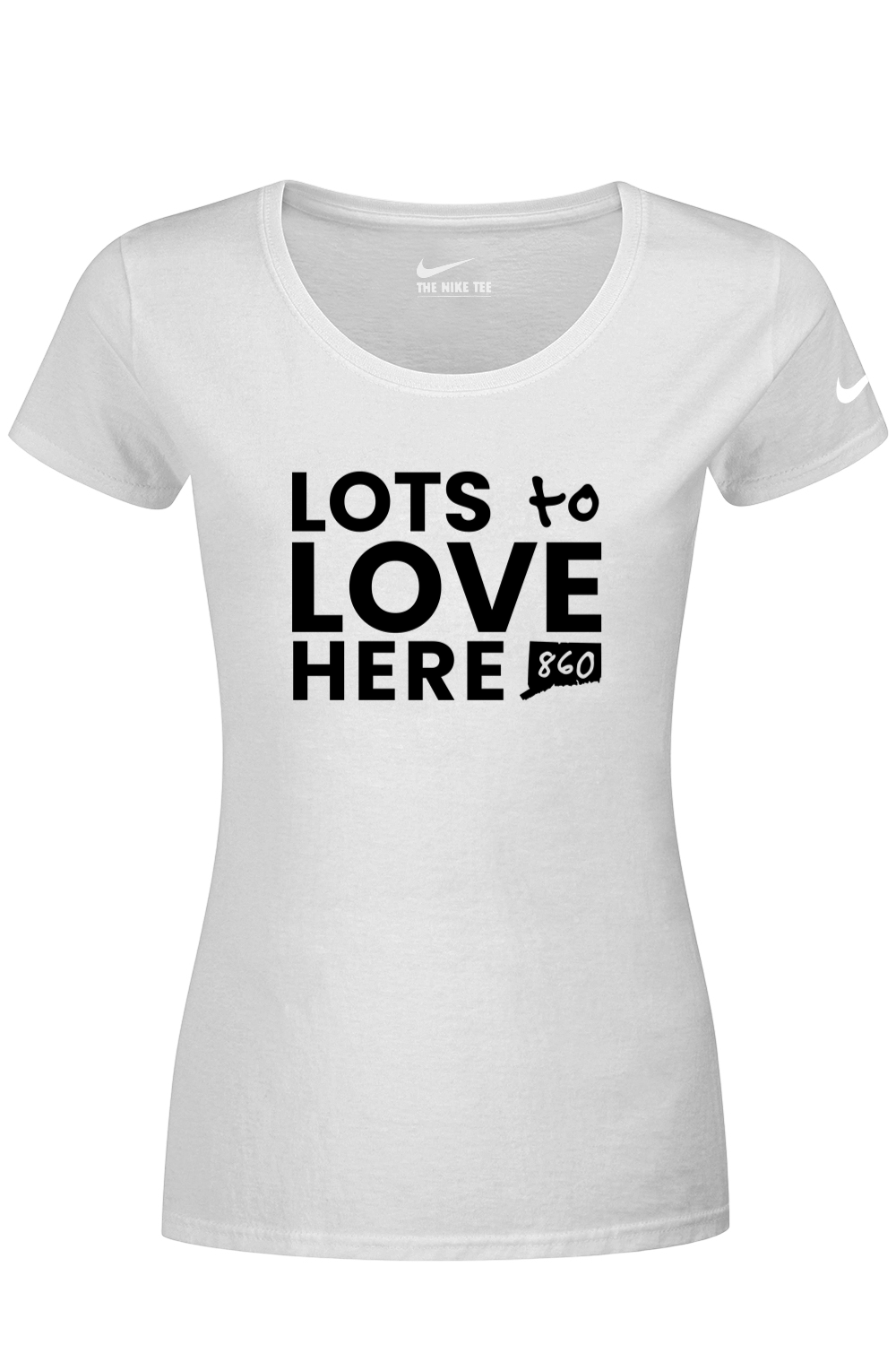 Connecticut - Lots to Love Here - Nike Ladies Dri-FIT Cotton/Poly Tee