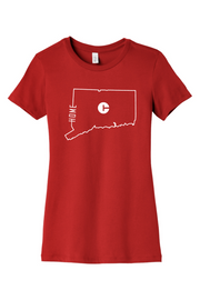 Connecticut - State Outline Home - BELLA+CANVAS Women’s Slim Fit Tee