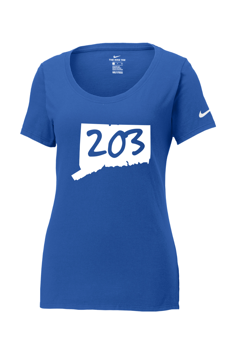 Connecticut - Area Code - Nike Ladies Core Cotton Tee