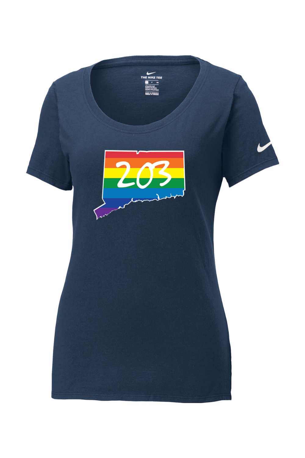 Connecticut - Area Code - Nike Ladies Core Cotton Tee