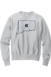 Connecticut - State Outline - Champion Crewneck Sweatshirt