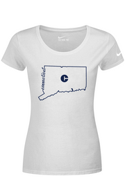 Connecticut - State Outline - Nike Ladies Dri-FIT Cotton/Poly Tee