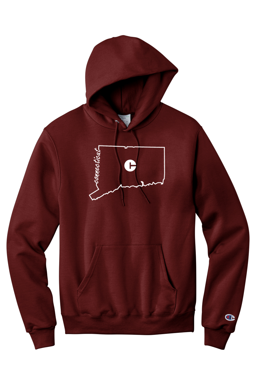 Connecticut - State Outline - Champion Hooded Sweatshirt