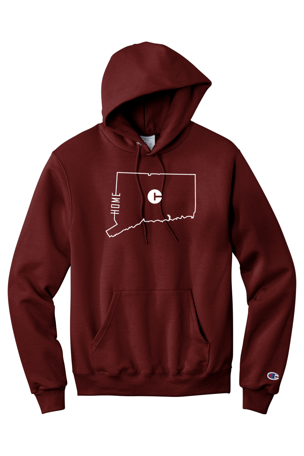 Connecticut - State Outline Home - Champion Hooded Sweatshirt