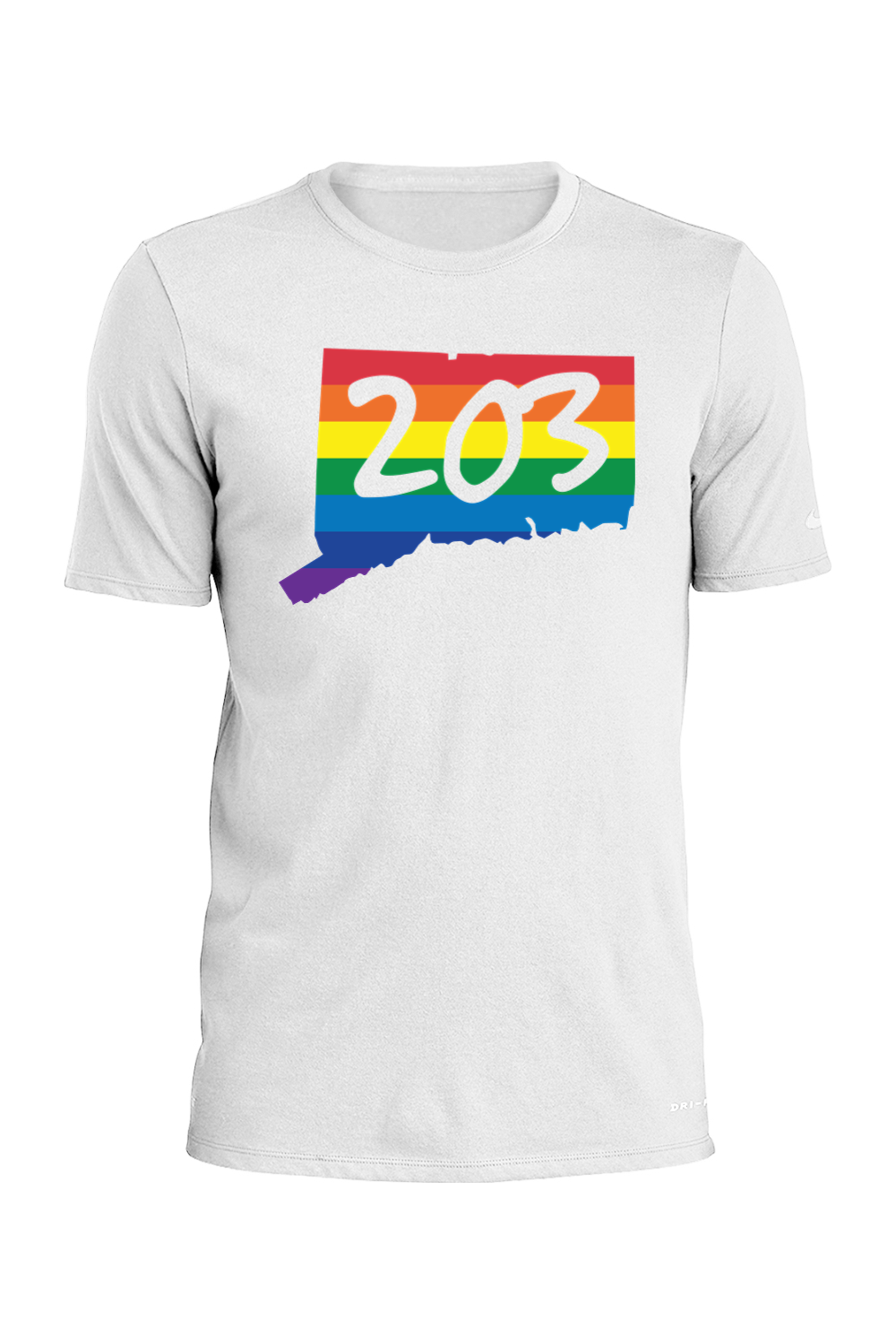 Connecticut - Area Code - Nike Dri-FIT Cotton/Poly Tee