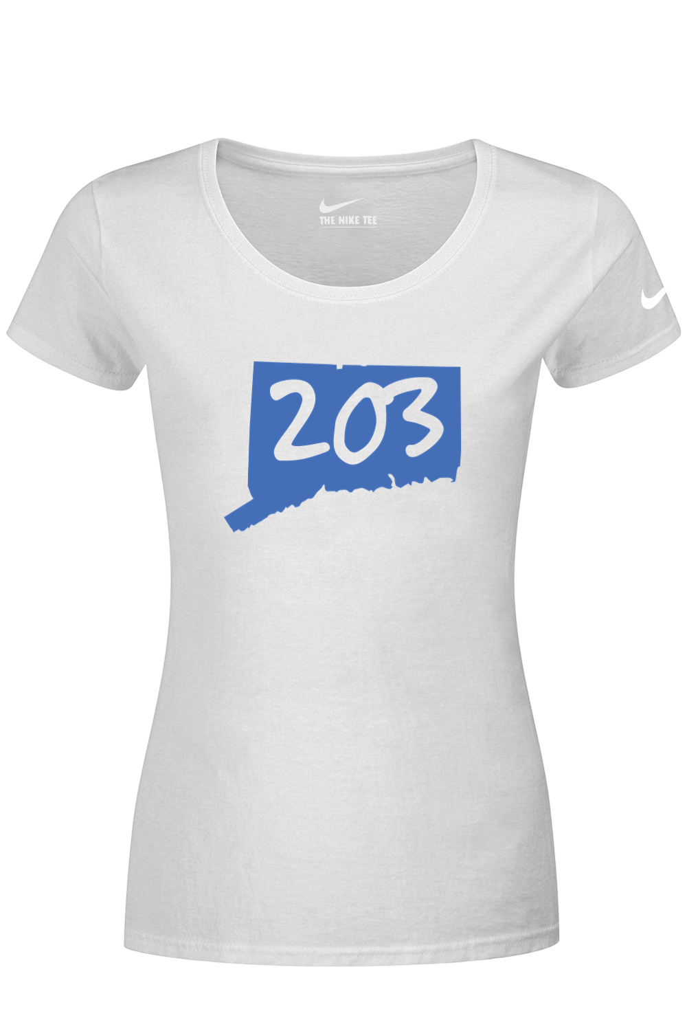 Connecticut - Area Code - Nike Ladies Dri-FIT Cotton/Poly Tee