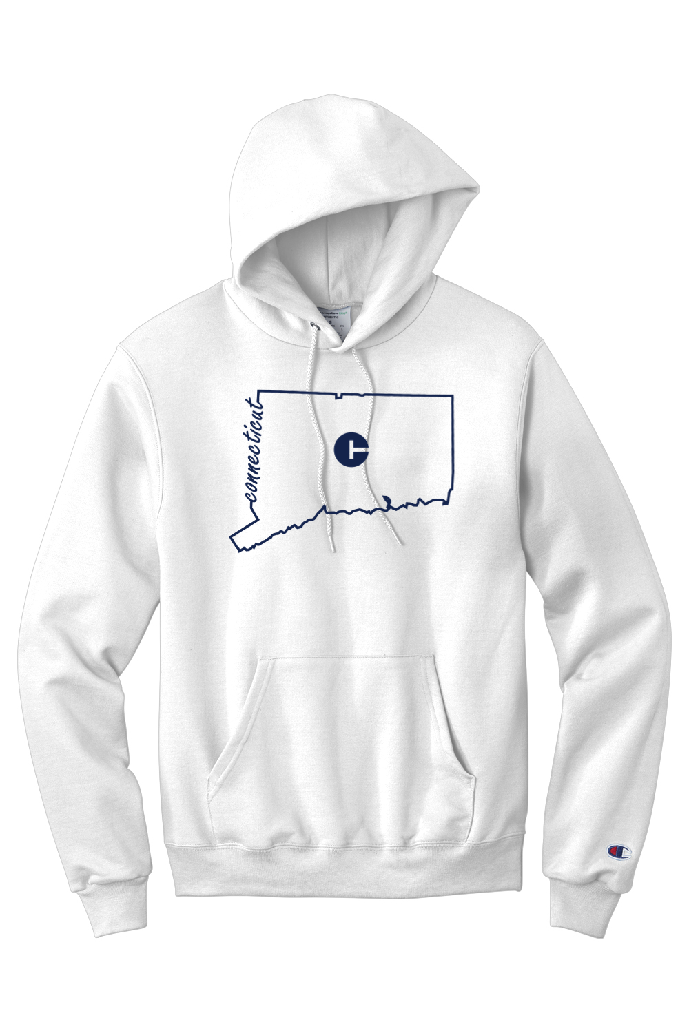 Connecticut - State Outline - Champion Hooded Sweatshirt