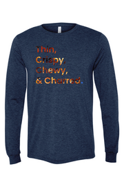 Connecticut - Thin, Crispy, Chewy & Charred - BELLA + CANVAS Unisex Long Sleeve Tee