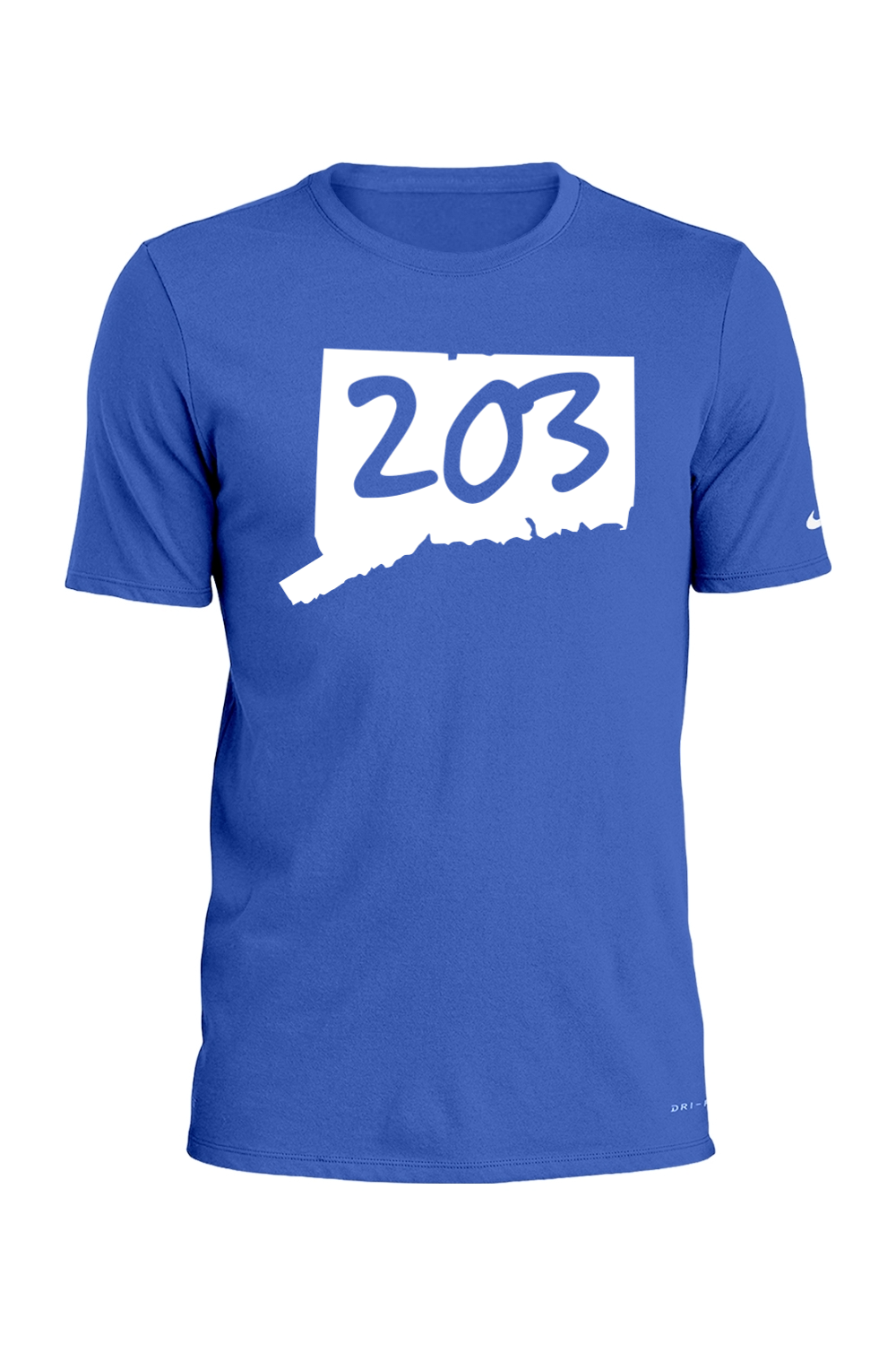 Connecticut - Area Code - Nike Dri-FIT Cotton/Poly Tee