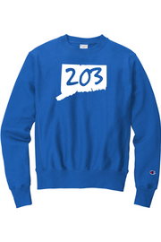 Connecticut - Area Code - Champion  Crewneck Sweatshirt