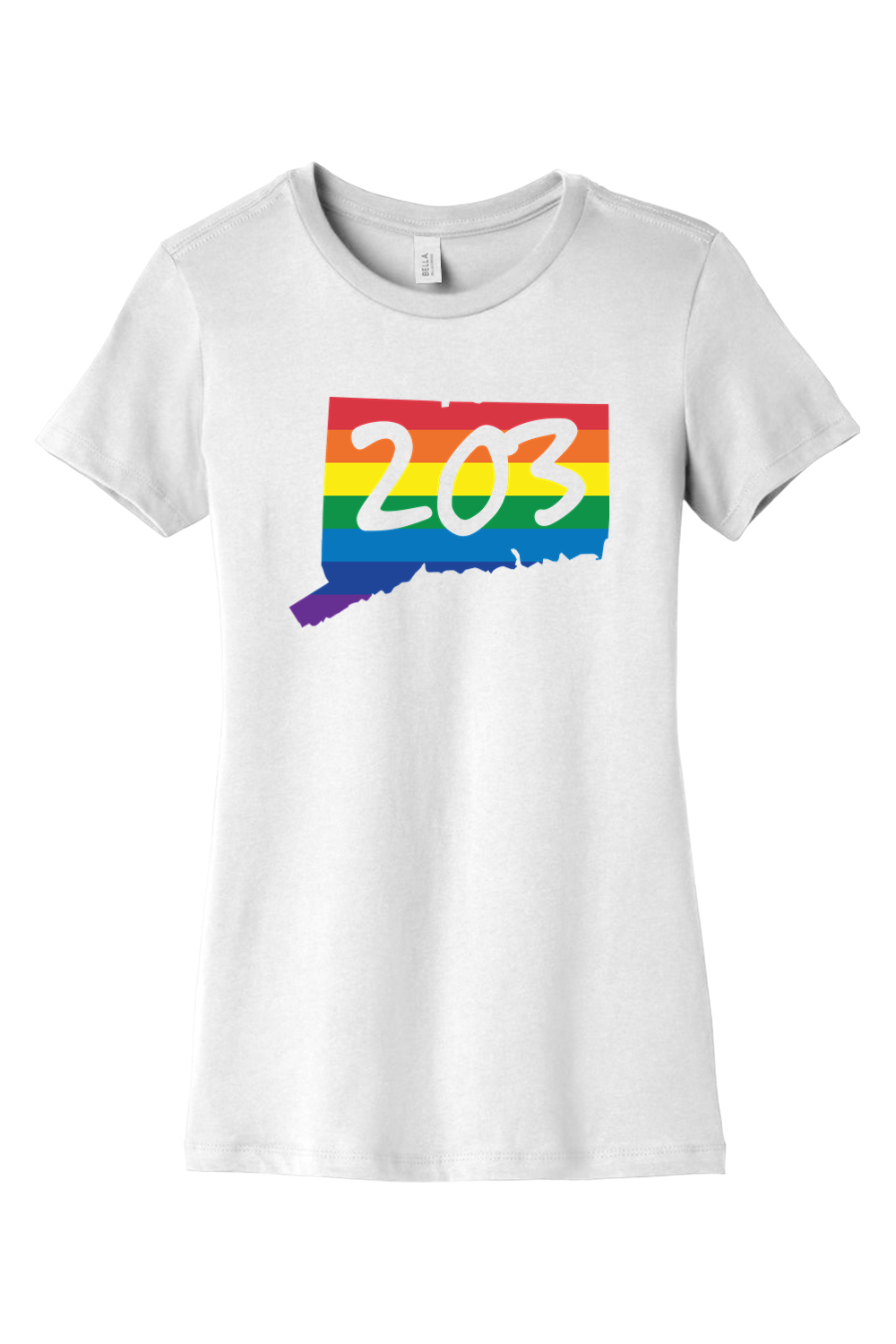Connecticut - Area Code - BELLA+CANVAS Women’s Slim Fit Tee