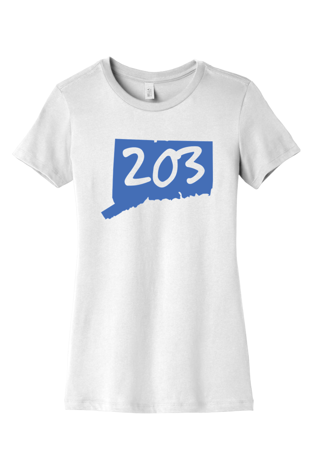 Connecticut - Area Code - BELLA+CANVAS Women’s Slim Fit Tee