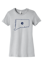 Connecticut - State Outline - BELLA+CANVAS Women’s Slim Fit Tee