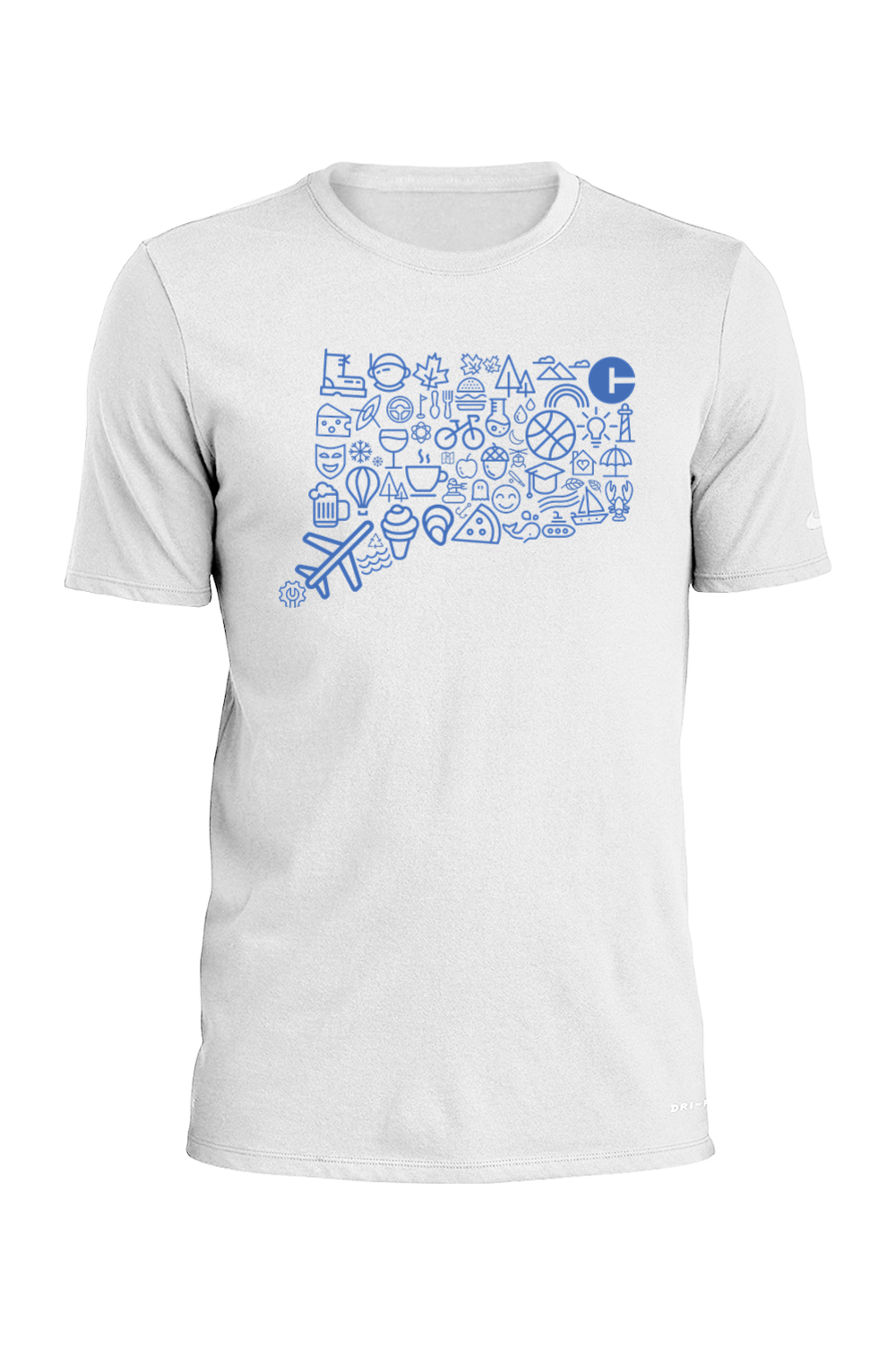 Connecticut - Icons Collage - Nike Dri-FIT Cotton/Poly Tee