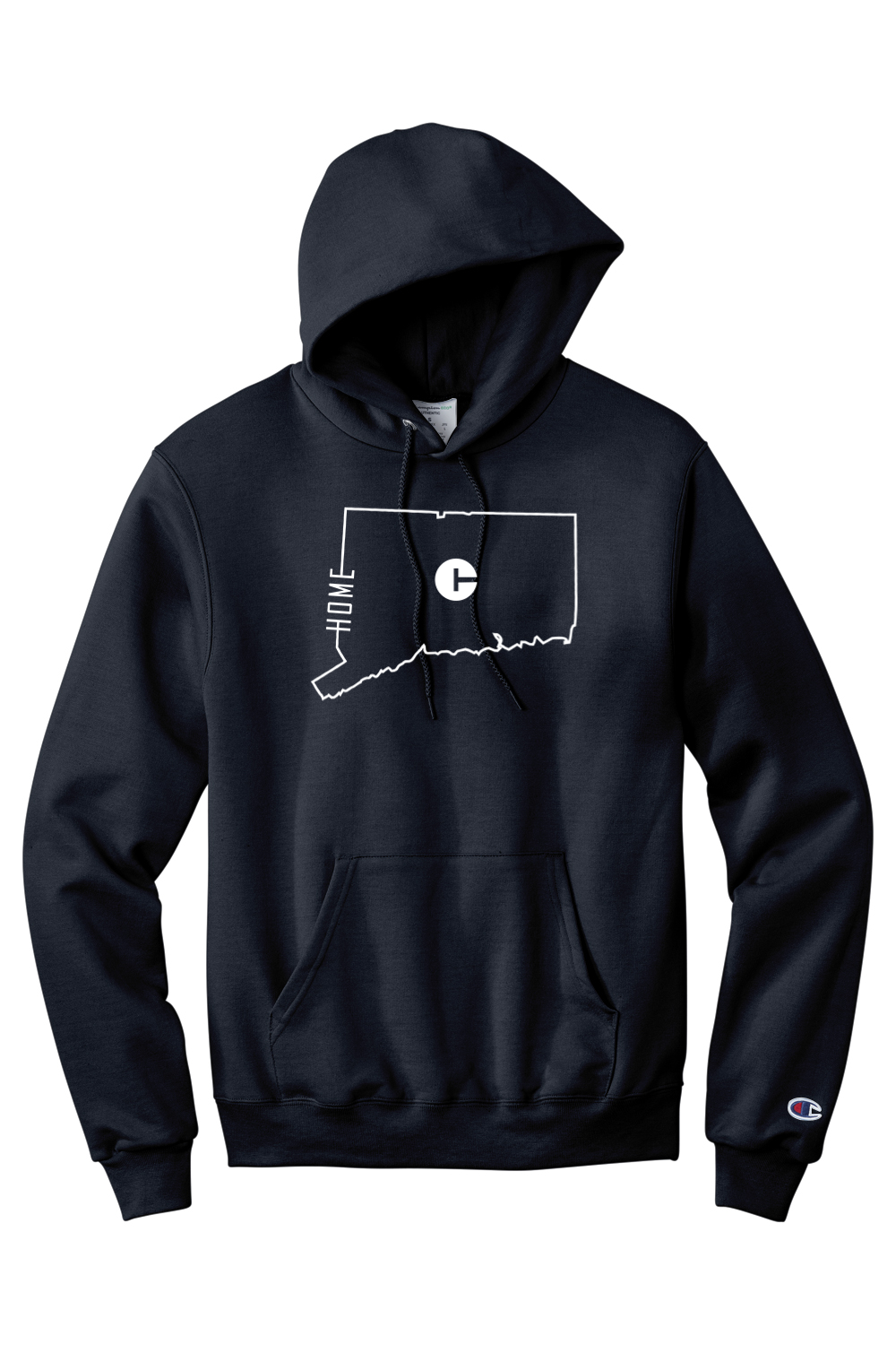 Connecticut - State Outline Home - Champion Hooded Sweatshirt