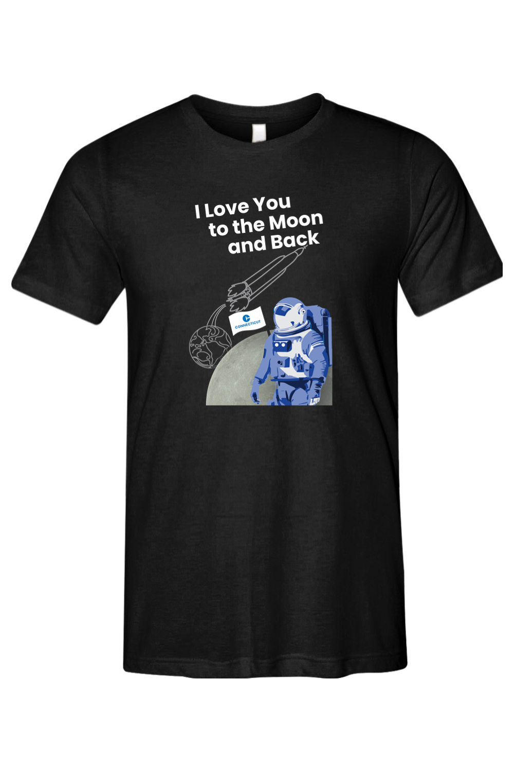 Connecticut - Moon & Back - Bella + Canvas Short Sleeve Tee