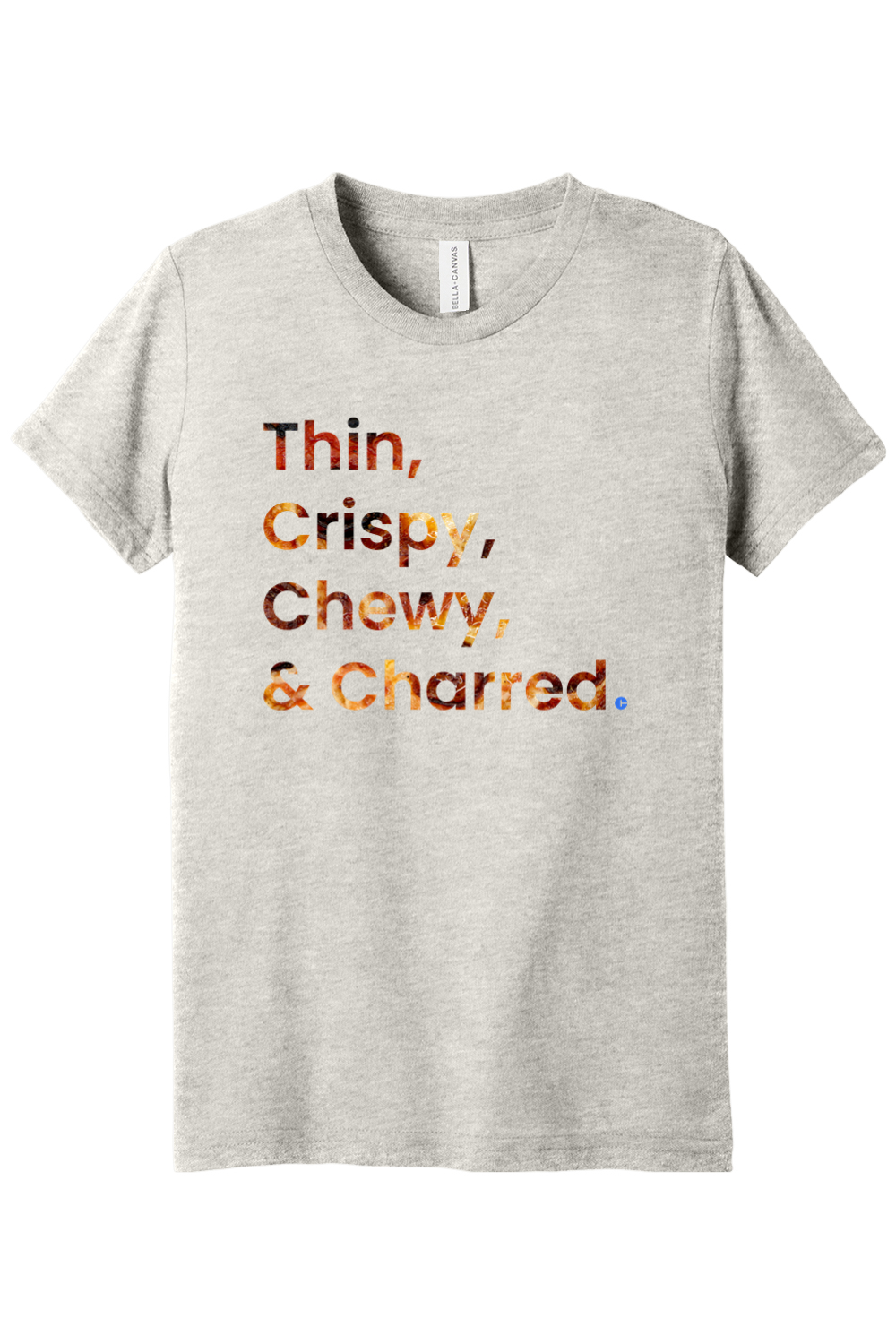 Connecticut - Thin, Crispy, Chewy & Charred - Youth BELLA+CANVAS Short Sleeve Tee