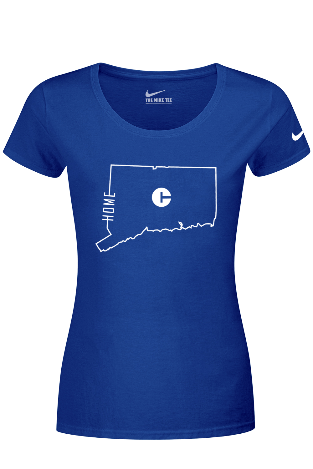 Connecticut - State Outline Home - Nike Ladies Dri-FIT Cotton/Poly Tee