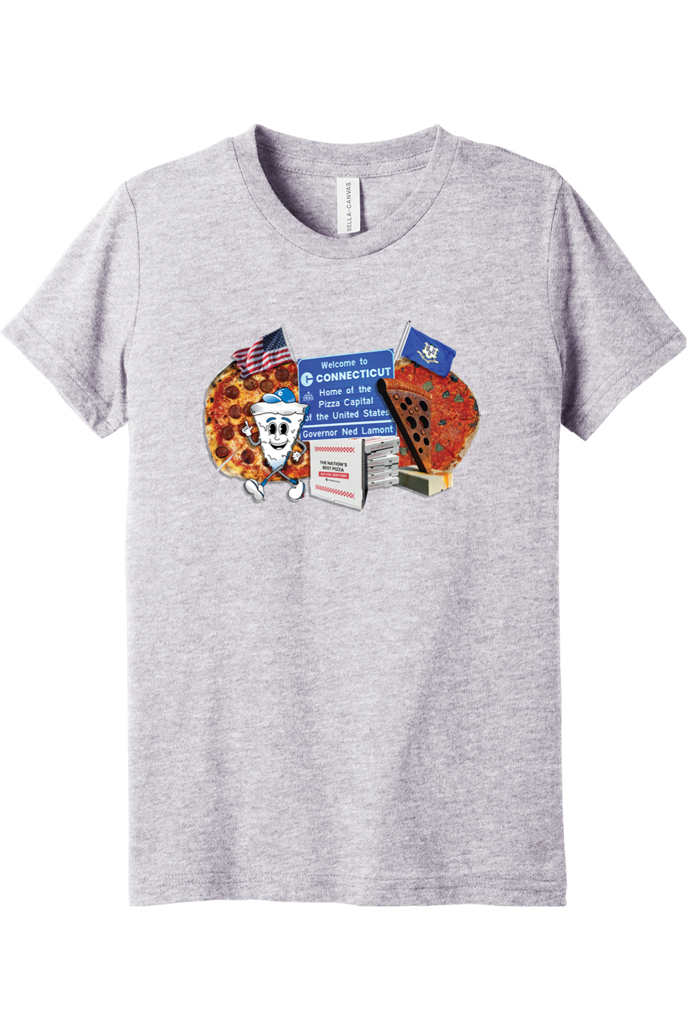 Connecticut - Nation's Best Pizza - Youth BELLA+CANVAS Short Sleeve Tee