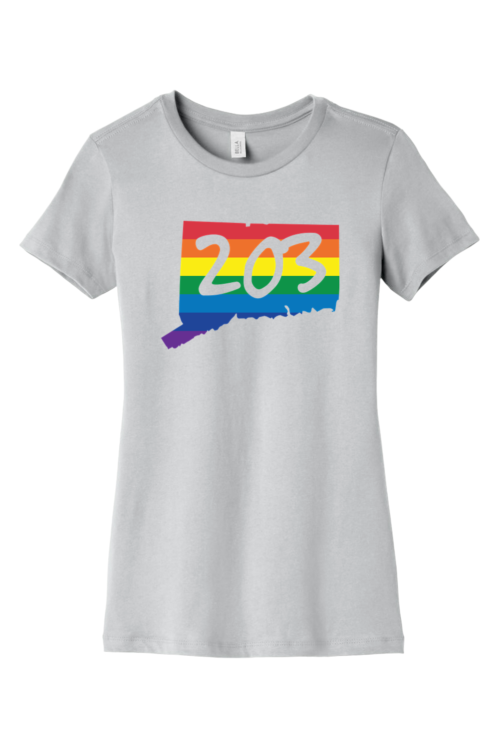 Connecticut - Area Code - BELLA+CANVAS Women’s Slim Fit Tee
