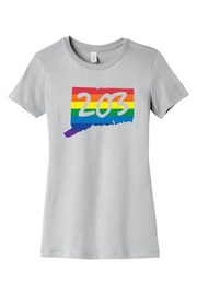 Connecticut - Area Code - BELLA+CANVAS Women’s Slim Fit Tee