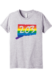 Connecticut - Area Code - Youth BELLA+CANVAS Short Sleeve Tee